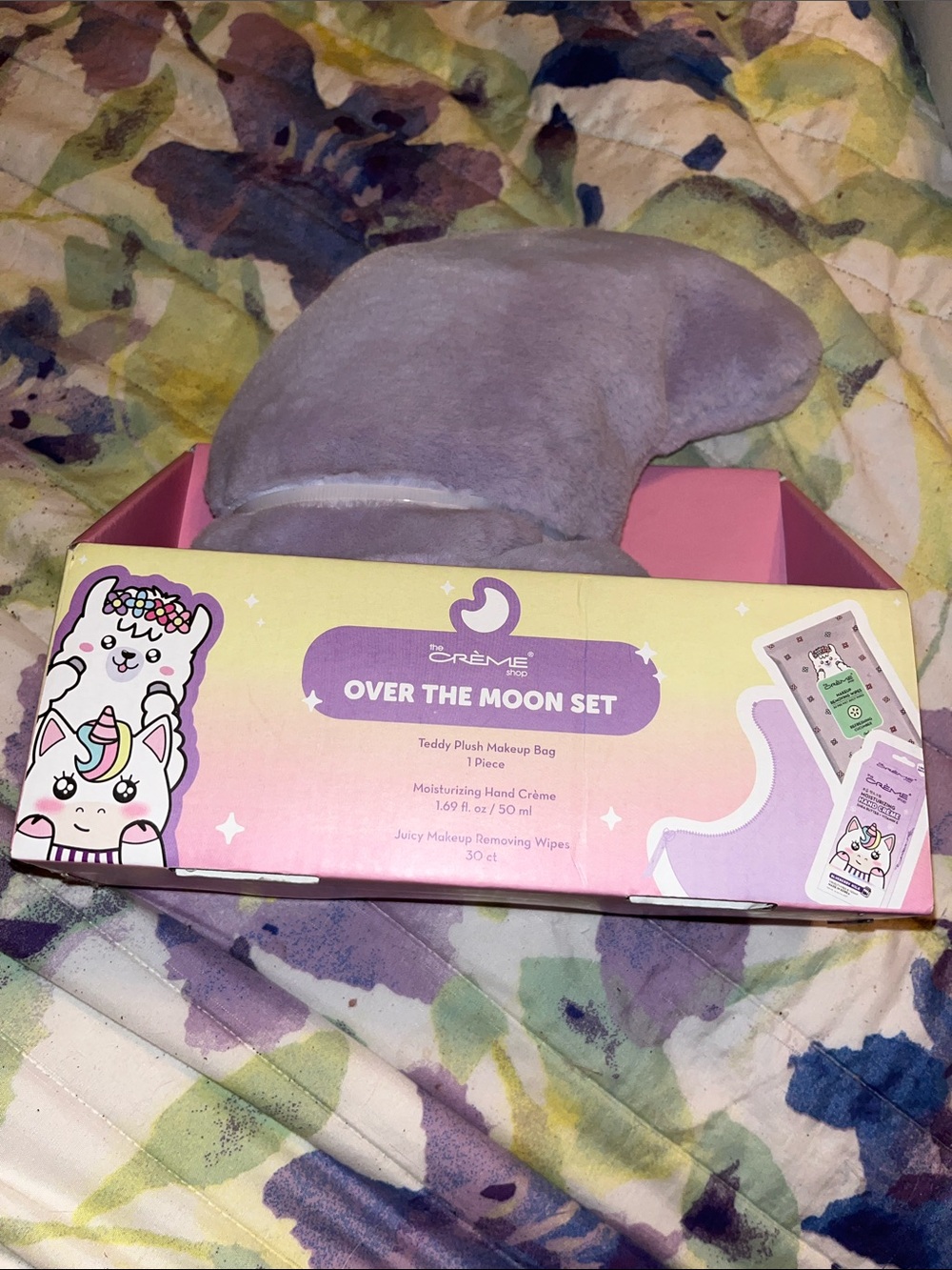 Over The Moon Set - Plush Makeup Bag with Pastel Packaging